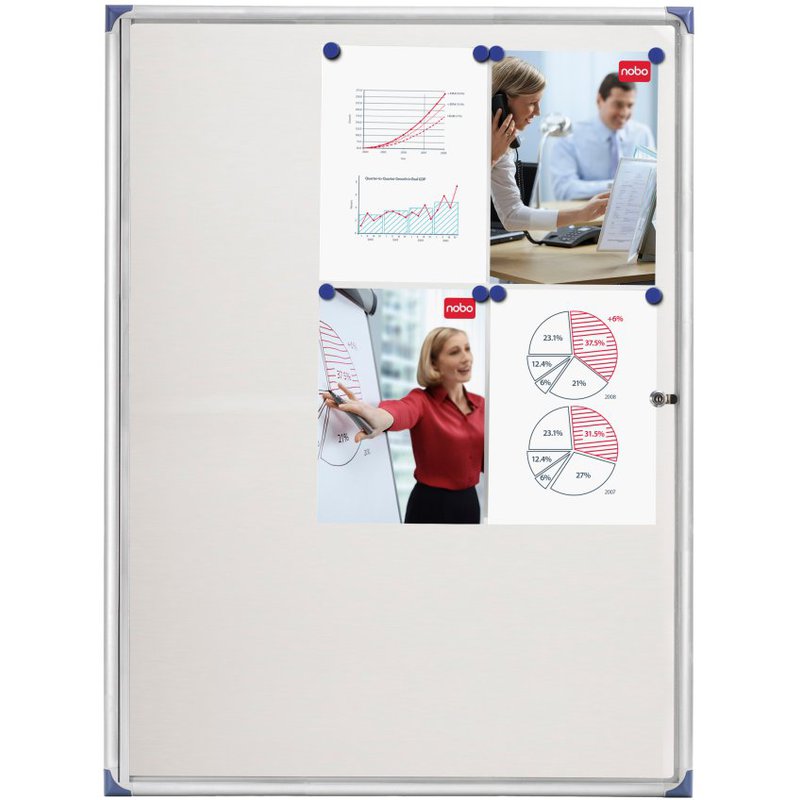 NOBO vitrine d'affichage extra plate, dos en métal, 9 x A4 Grand Paris Fournitures Vitrines Vitrines d'intérieur