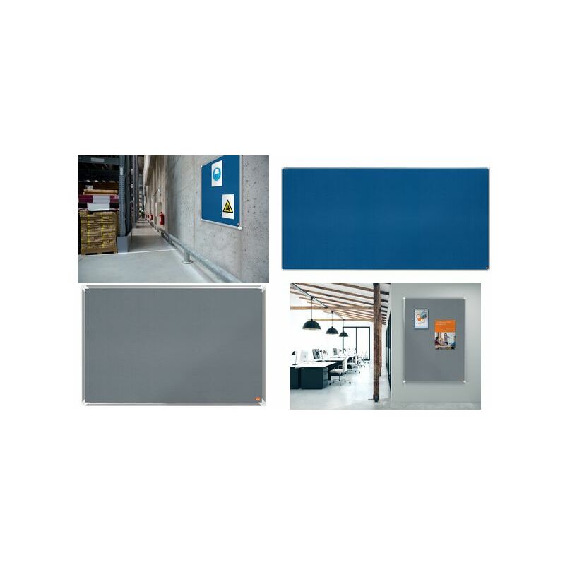 nobo Tableau d'affichage en feutre Premium Plus, gris Grand Paris Fournitures Tableaux d'affichage Tableaux textile