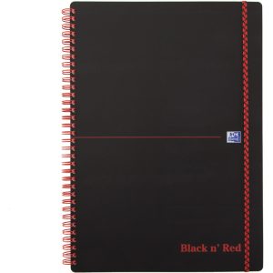 A4 Oxford Cahier spirale Black n' Red