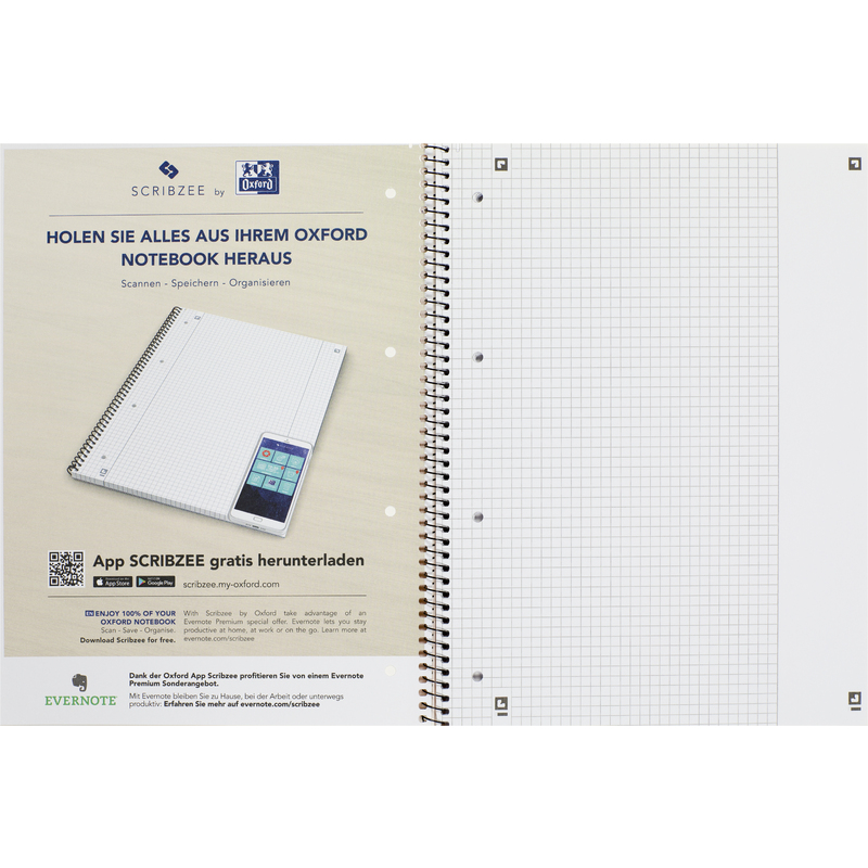 Oxford Cahier à spirale, A4+, quadrillé, 160 pages, Fournitures-business.fr A4+