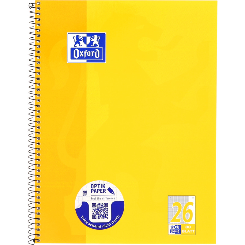 Oxford Cahier à spirale, A4+, quadrillé, 160 pages, Fournitures-business.fr A4 Oxford Cahier à spirale