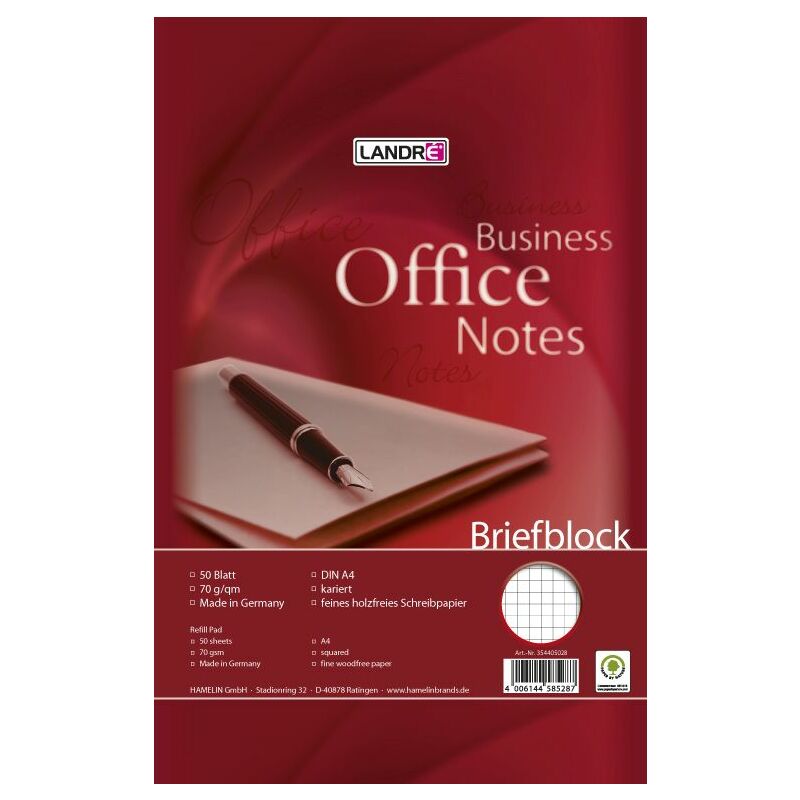 LANDRÉ Bloc de correspondance "Business Office notes" A4, Fournitures-business.fr carton LANDRÉ Porte-revues "Color"