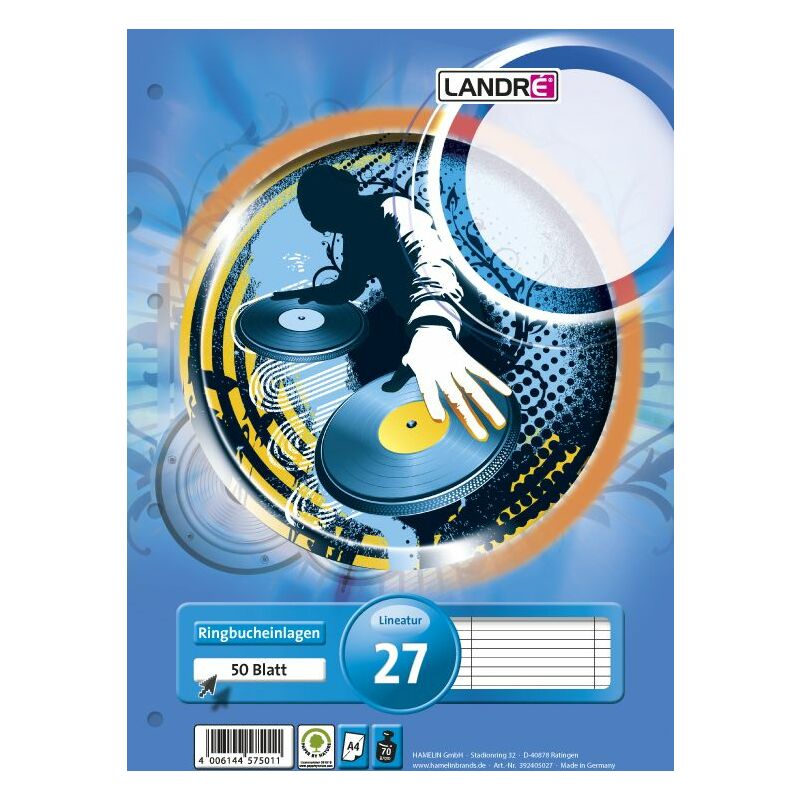 LANDRÉ Feuillets mobiles "pro terra", A4, ligné Fournitures-business.fr Journaux & registres Journaux LANDRE Folio Diaren - carnet brillant