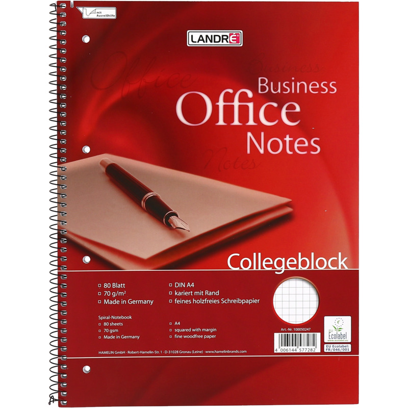 LANDRÉ Bloc à spirale "Business Office Notes", A4, carrelé, Fournitures-business.fr Cahiers & blocs notes Cahiers spirale