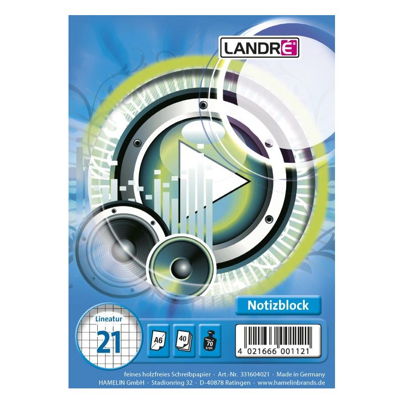 LANDRÉ bloc-notes à spirale, A6, 40 feuilles, ligné Fournitures-business.fr Cahiers & blocs notes Blocs notes spirale