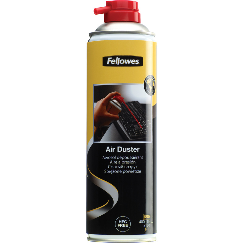 Fellowes Dépoussiérant à air comprimé, sans HFC, 400 ml Fournitures-business.fr Nettoyants informatique Gaz sec Fellowes Dépoussiérant à air comprimé