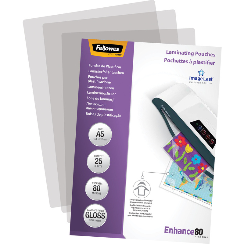 Fellowes Pochette à plastifier, A5, brillante, 160 microns Fournitures-business.fr A4