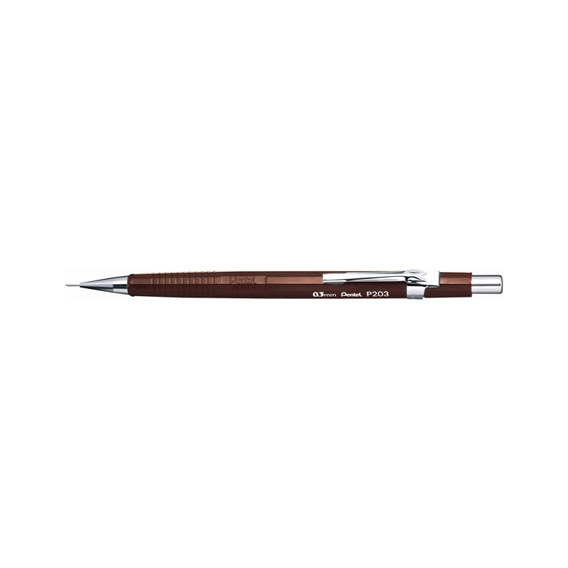 Pentel Porte-mines P203, diamètre de mines: 0,3 mm, marron Grand Paris Fournitures Crayons à papier Porte-mines Pentel Porte-mines P 207