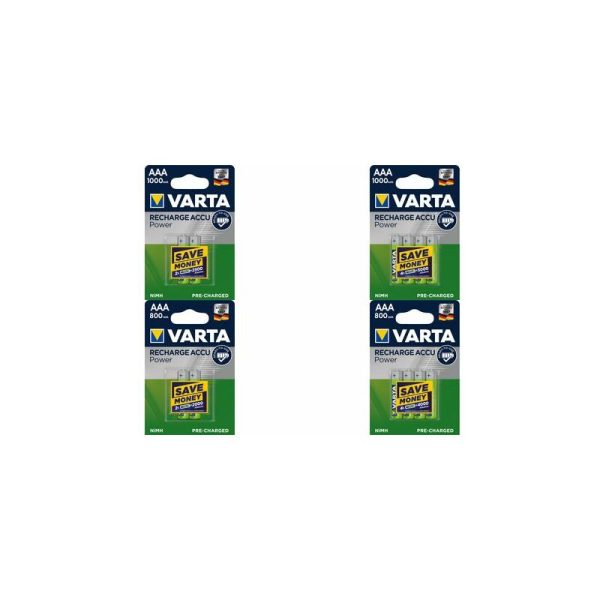 VARTA Pile NiMH "Rechargeable Accu", Micro (AAA), 1.000 mAh