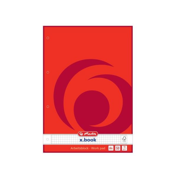 herlitz Bloc de bureau A4, 50 feuilles, quadrillé