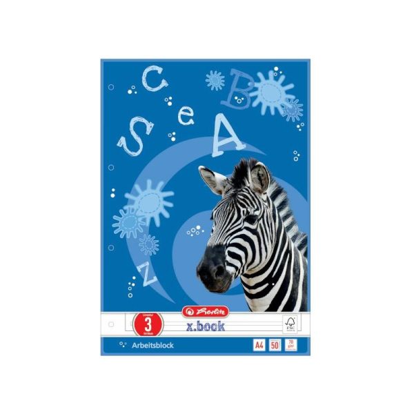 herlitz Arbeitsblock x.book, DIN A4, Lineatur 3