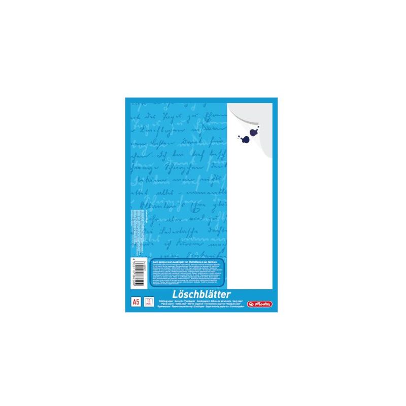 herlitz Bloc de papier buvard format A5, 80 g/m2, blanc Grand Paris Fournitures herlitz Bloc de papier buvard format A5, 80 g/m2, blanc