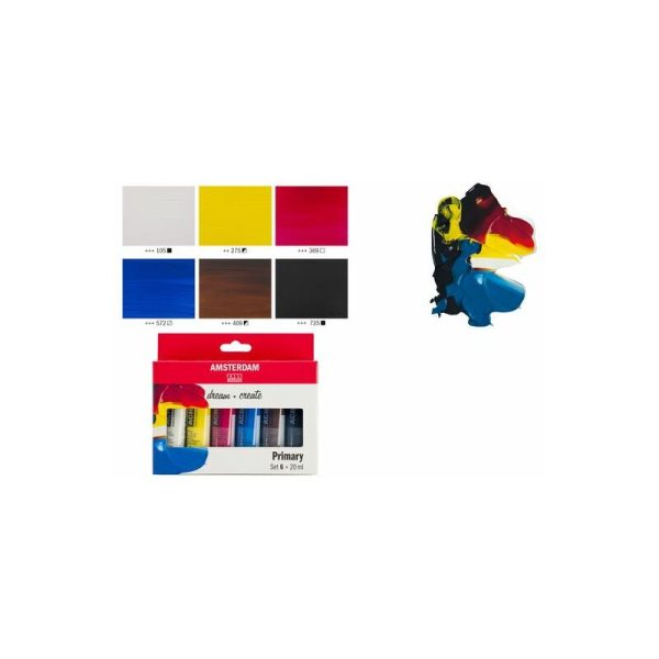 Peinture acrylique & marqueurs (artiste) Kit peintures acryliques ROYAL TALENS Peinture acrylique AMSTERDAM Primary
