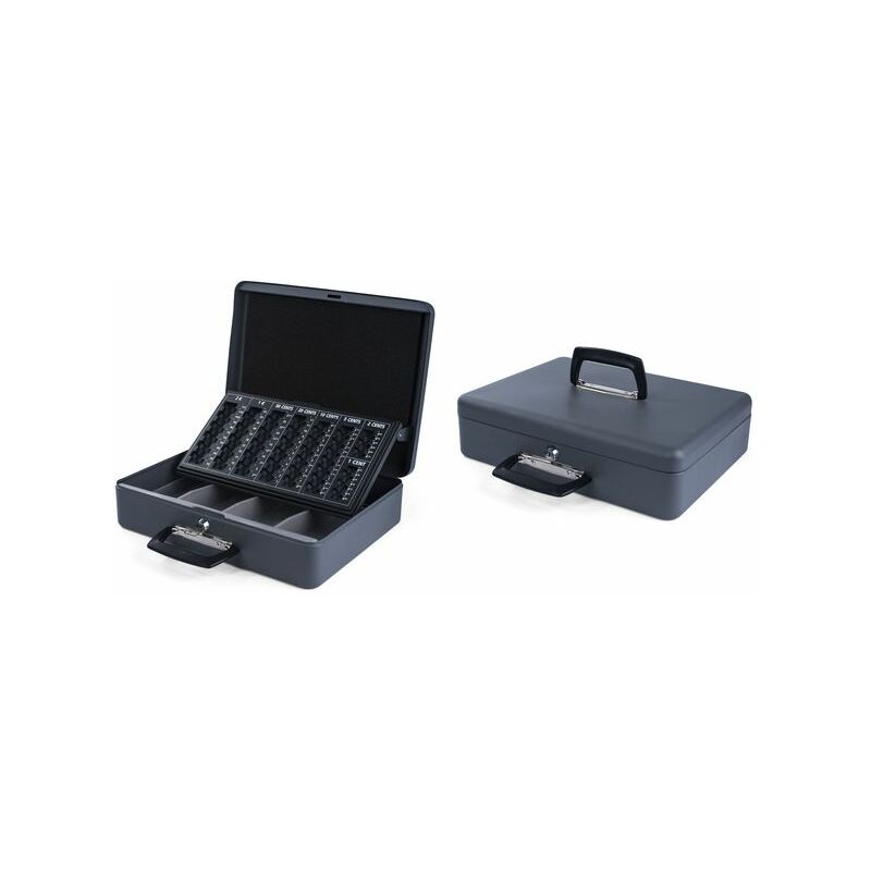 pavo Caisse à monnaie avec trieur de pièces, gris foncé Fournitures-business.fr Stockage de l'argent Caisses à monnaies