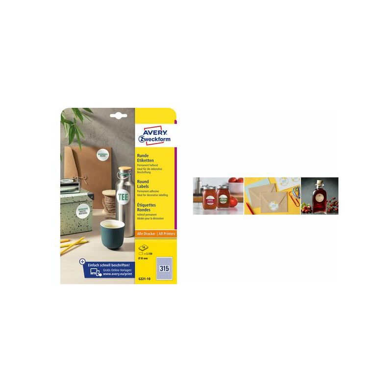 AVERY Zweckform Etiquette d'identification, diamètre: 40 mm Grand Paris Fournitures Marquages & identifications Etiquettes rondes AVERY Zweckform Etiquette d'identification