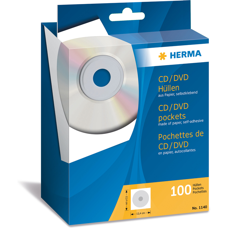 HERMA pochettes papier pour CD/DVD, avec fenêtre, blanc Grand Paris Fournitures avec fenêtre