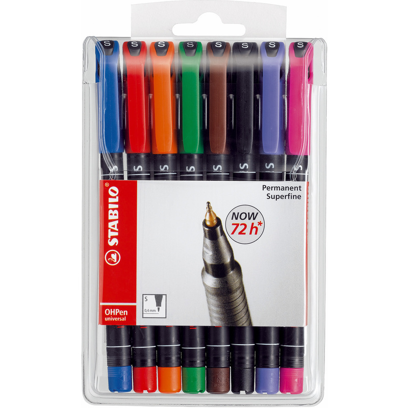 STABILO Feutre pour films OHPen universal, permanent, étui Fournitures-business.fr Marqueurs permanents & non permanents Sets