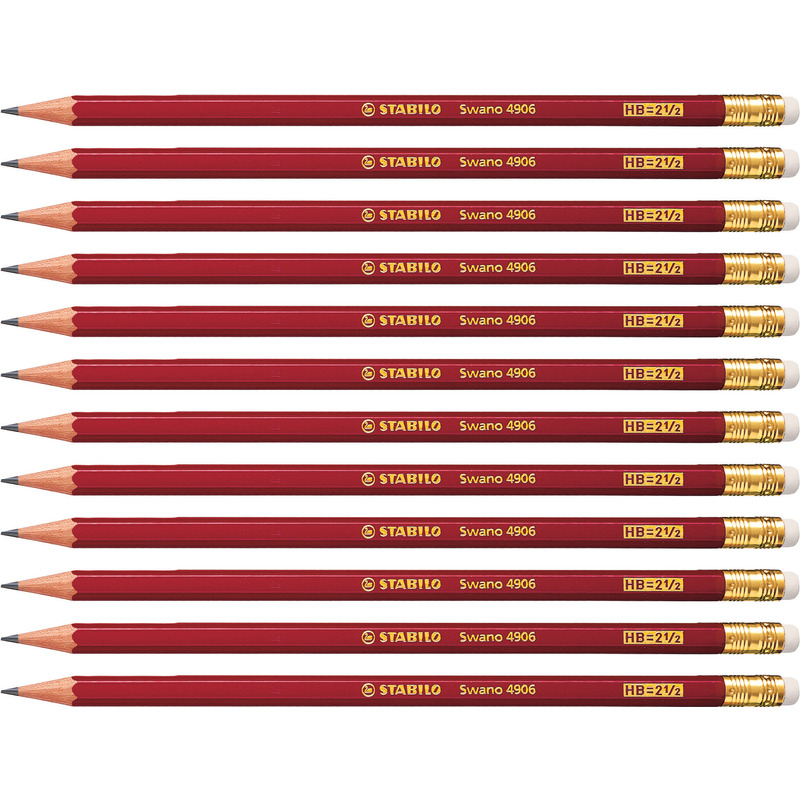 STABILO Crayon graphite Swano avec gomme, dureté: HB Fournitures-business.fr Crayons à papier Crayons