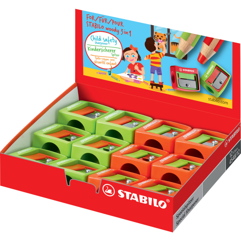 STABILO Taille-crayon pour crayons woody 3 en 1 Fournitures-business.fr Crayons à la cire & craies gel Crayons polyvalents STABILO Taille-crayon pour crayons woody 3 en 1