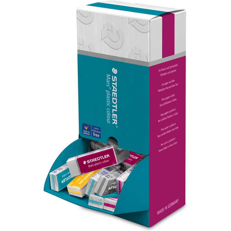 STAEDTLER Gomme plastique Mars plastic colour, présentoir Fournitures-business.fr STAEDTLER Gomme plastique Mars plastic colour