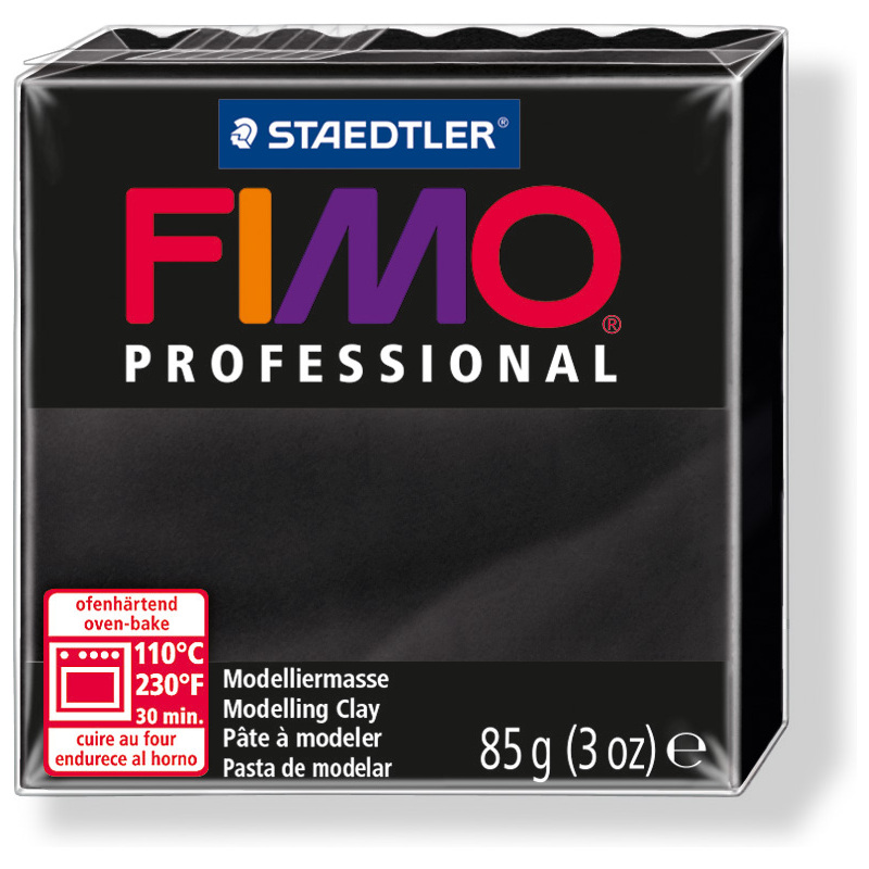 FIMO PROFESSIONAL Pâte à modeler, à cuire au four, 85 g,noir