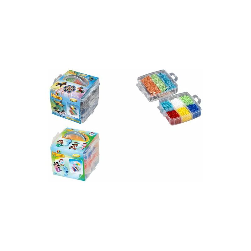 Hama Perles à repasser midi "boîte de rangement neutre" Fournitures-business.fr Perles à repasser & à piquer Perles à repasser midi