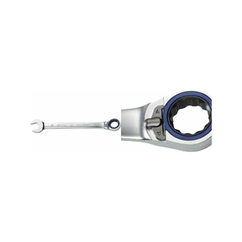 HEYTEC Clé plate à cliquet, réversible, 12 mm, Grand Paris Fournitures Clés mixtes Clés plate à cliquet HEYTEC Clé plate à cliquet