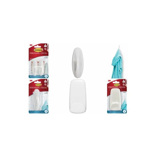 Accessoires salle de bains Crochets en plastique 3M Command Crochet pour salle de bain design