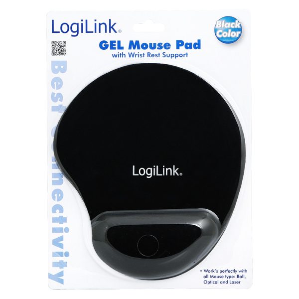 LogiLink Repose-poignet à gel avec tapis de souris, noir – Image 3