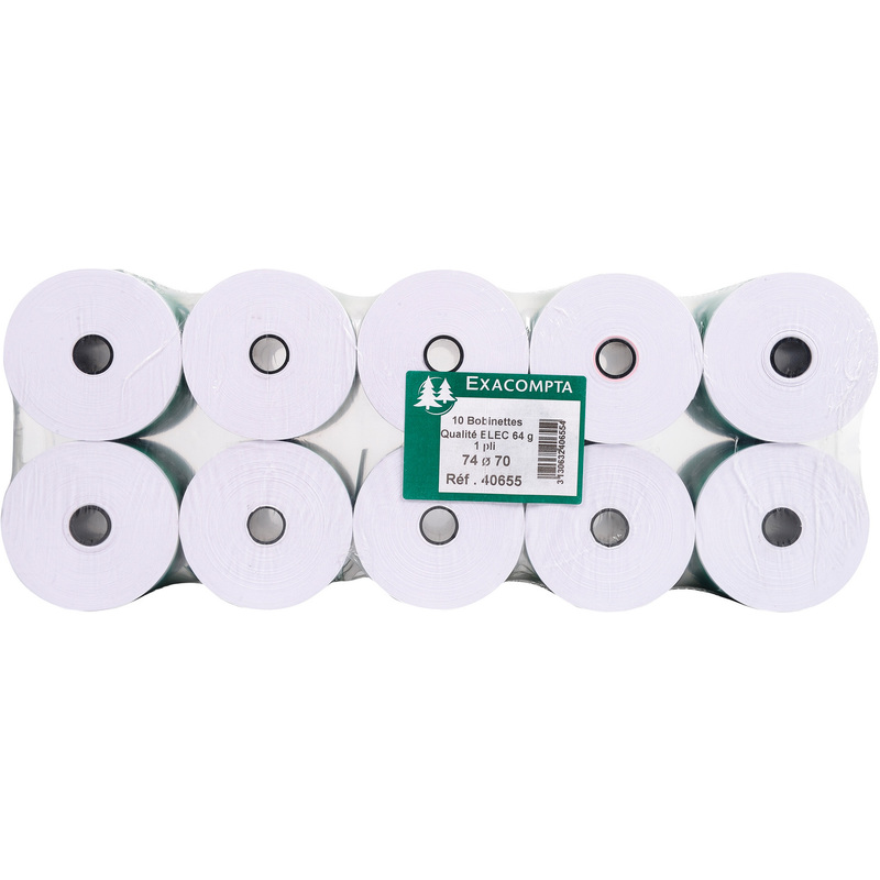 EXACOMPTA Bobine pour caisses, 74 mm x 40 m x 12 mm Grand Paris Fournitures Papier offset & thermique pour caisse Bobines pour caisses EXACOMPTA Bobines pour caisses