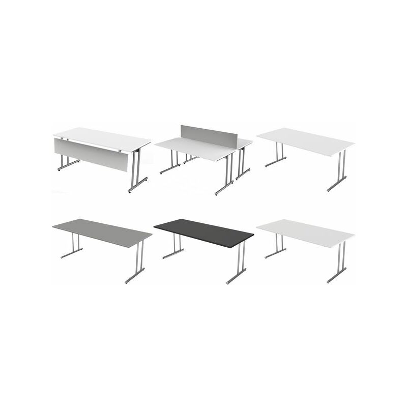 Kerkmann Bureau Start Up, dimensions (L)1.600 x (H)750 mm, couleur graphite - Bureau ergonomique de qualité pour un espace de travail optimal Fournitures-business.fr Bureaux Bureaux kerkmann Bureau Start Up