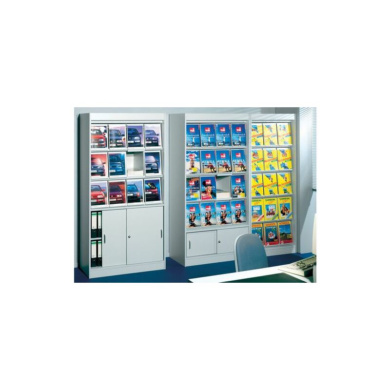 Armoire à Prospectus Kerkmann 20 Compartiments A4 - Gris Clair RAL7035 - Rangement Bureau Professionnel Fournitures-business.fr Armoires Armoires pour prospectus kerkmann Armoire à prospectus