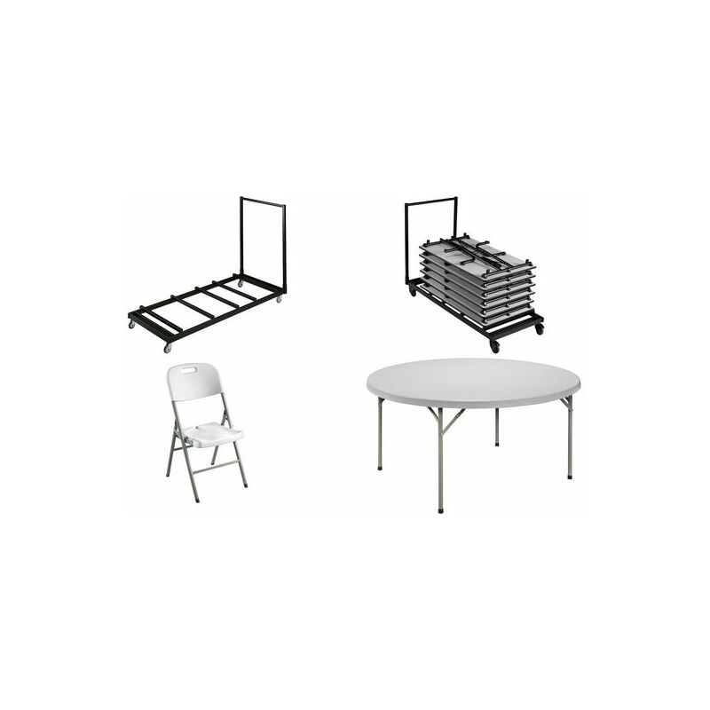 SODEMATUB Table pliante ROND-152 en plastique, gris clair Grand Paris Fournitures Tables & comptoirs Tables rabatables SODEMATUB Table pliante ROND-152 en plastique