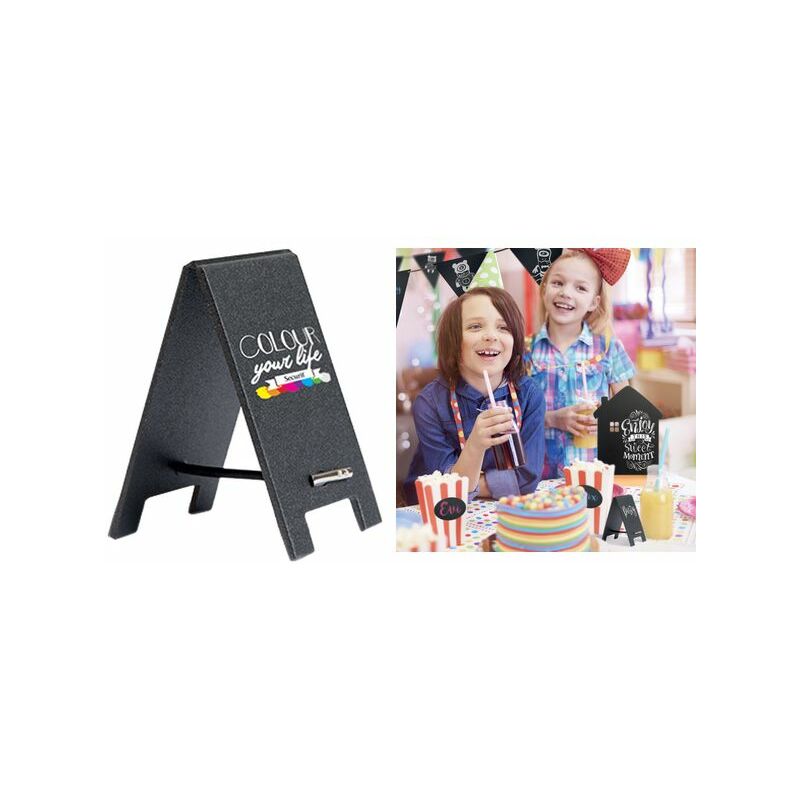Securit Ardoise de table MINI avec trépied, noir Fournitures-business.fr Accessoires de table Tableau à craies Securit Ardoise de table MINI avec trépied