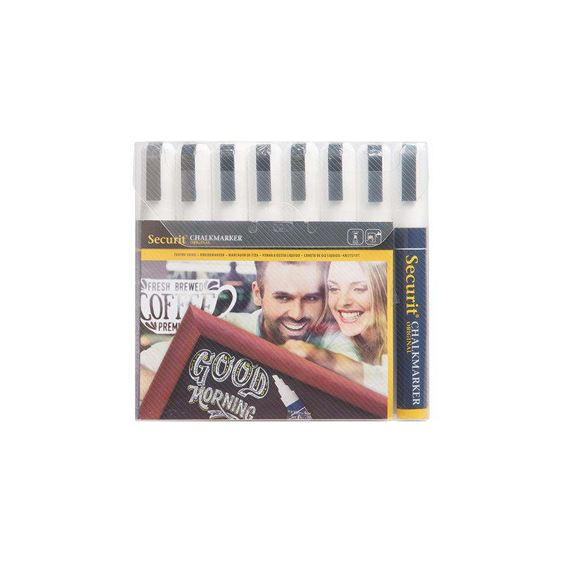 Securit Feutre-craie ORIGINAL MEDIUM, étui de 8, blanc Fournitures-business.fr Marqueurs spéciaux Marqueurs à craie Securit Feutre-craie ORIGINAL MEDIUM