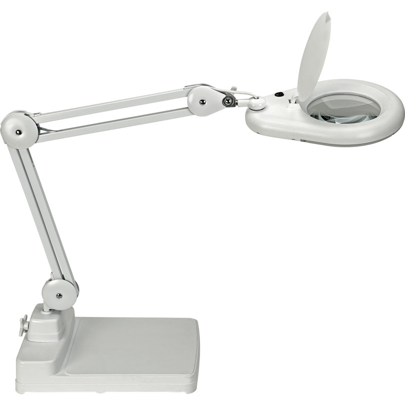 MAUL Lampe loupe à LED MAULviso, sur socle, blanc Grand Paris Fournitures Projecteurs & lampes Lampes avec loupe LED MAUL Lampe loupe à LED MAULviso