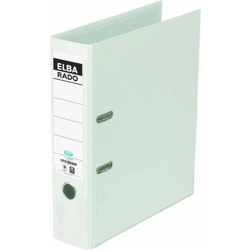 ELBA classeur rado brillant, largeur de dos: 80 mm, blanc Grand Paris Fournitures Classeurs à levier & accessoires Classeurs à levier