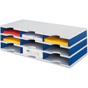 Trieurs à courriers Trieurs à courriers styro Module de base styrodoc trio 9 compartiments bleu/gris