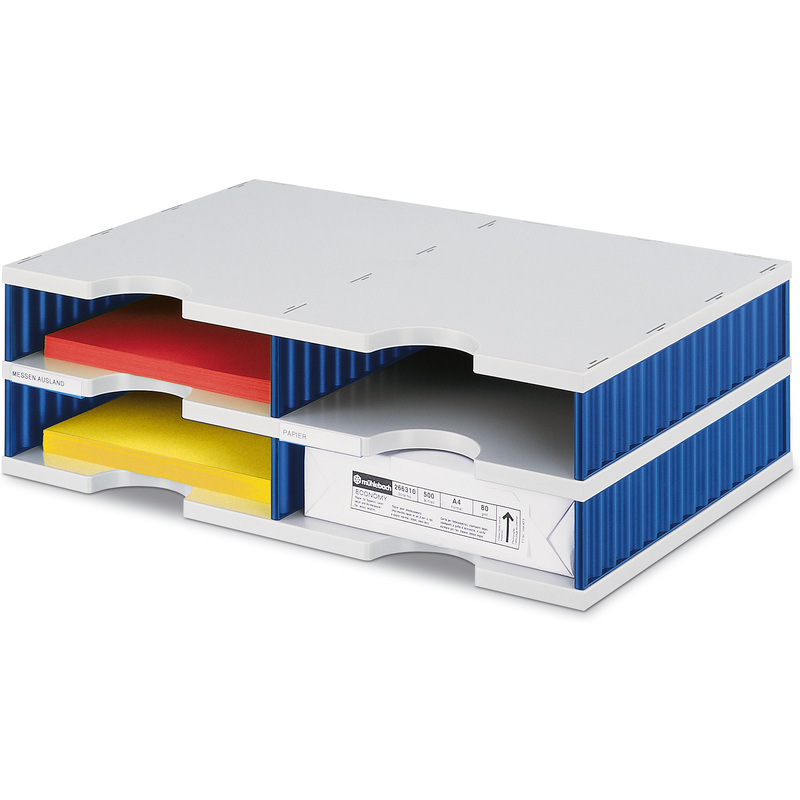 styro Module de base styrodoc duo 4 compartiments, bleu/gris