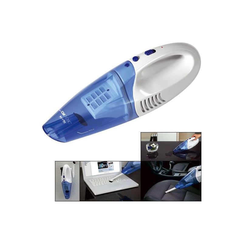 CLATRONIC Aspirateur à main sans fil AKS 828, blanc/bleu Fournitures-business.fr blanc/bleu