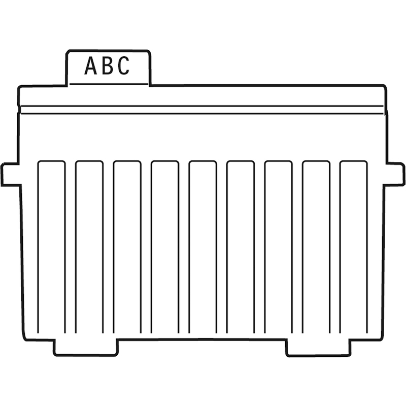 HAN Onglet pour séparateur, 35 mm de large, transparent, paquet de 10 pièces Fournitures-business.fr 35 mm de large