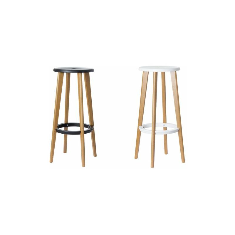Ensemble de 2 tabourets de bar "WOODY" noir - PAPERFLOW : confort et style pour votre espace bar Grand Paris Fournitures Sièges & tabourets Tabourets PAPERFLOW Tabouret de bar "WOODY"