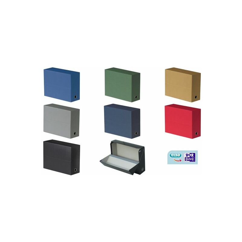 Oxford Boîte transfert toilée, format A4, noir Fournitures-business.fr Système d'archivage Boîtes transfert Oxford Boîte transfert toilée