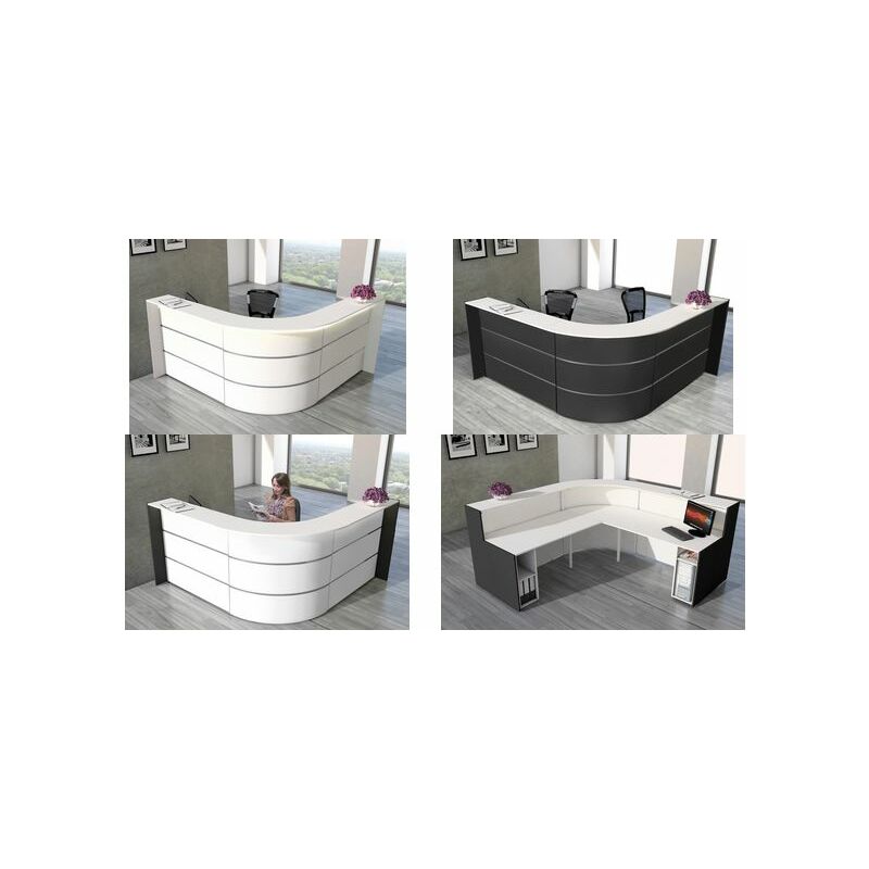 Comptoir d'Angle BARI Kerkmann Blanc - Bureau Moderne et Élégant pour Accueil et Entreprise Fournitures-business.fr Tables & comptoirs Comptoirs kerkmann Comptoir d'angle BARI