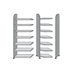 blanc pour le rayonnage avec 7 étagères & sans paroi arrière