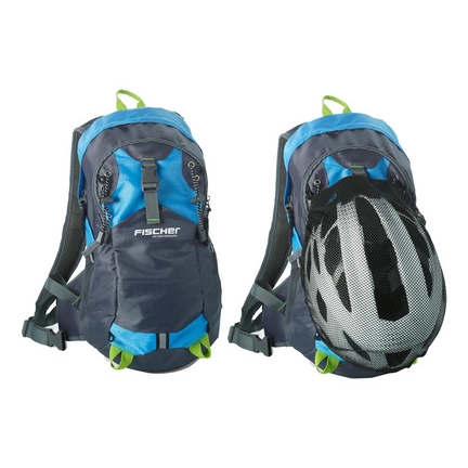 FISCHER Sac à dos avec filet pour casque, bleu/gris Grand Paris Fournitures FISCHER Sac à dos avec filet pour casque