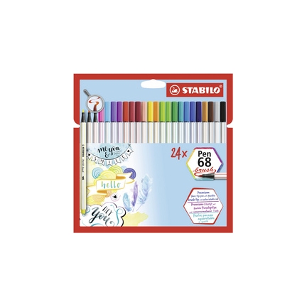 STABILO Feutre pinceau Pen 68 brush, étui en carton de 24 Fournitures-business.fr épaisseur de la ligne