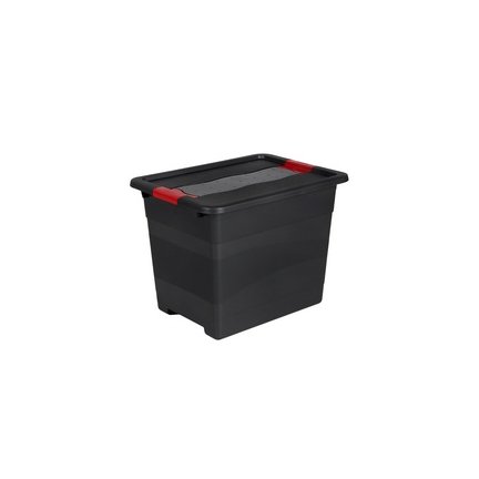keeeper Boîte de rangement 'eckhart', 33 L, graphite/rouge Grand Paris Fournitures graphite/rouge avec couvercle