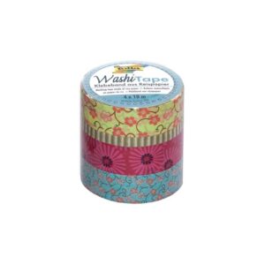folia Rubans autocollants déco Washi-Tape HOTFOIL OR ROSE kit de 4
