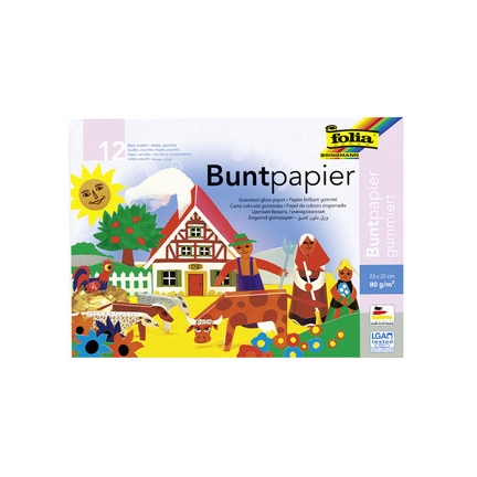 folia Bloc de papier brillant, 12 feuilles, 82 g/m2 Grand Paris Fournitures 12 feuilles